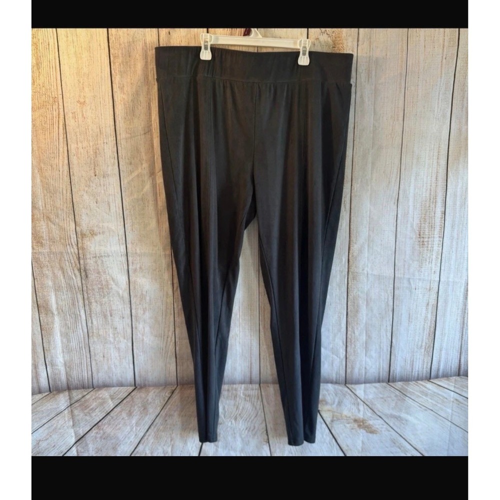 Seven7 Women's Gray Soft suede look Leggings, Pull On High Rise Stretch, Sz XXL